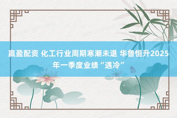 赢盈配资 化工行业周期寒潮未退 华鲁恒升2025年一季度业绩“遇冷”