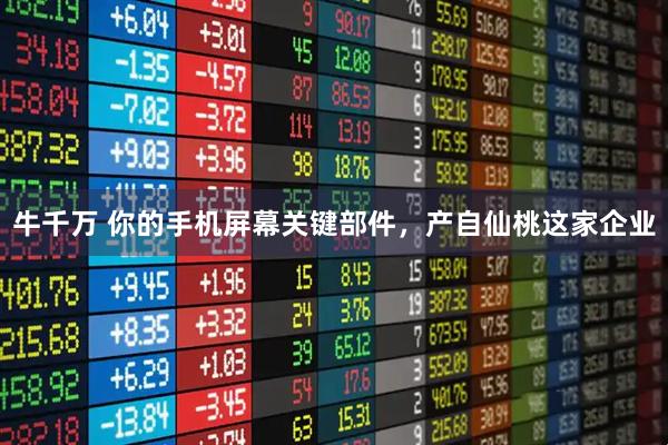 牛千万 你的手机屏幕关键部件，产自仙桃这家企业