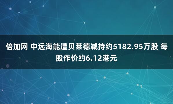 倍加网 中远海能遭贝莱德减持约5182.95万股 每股作价约6.12港元