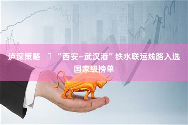 泸深策略   ​“西安—武汉港”铁水联运线路入选国家级榜单